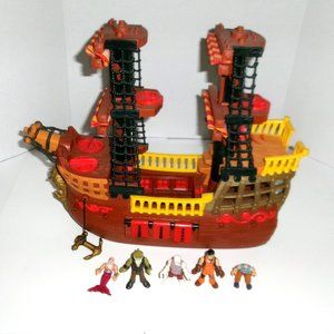 Fisher Price Great Adventure Pirate Ship with Pirates & Sharkman